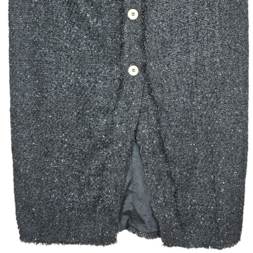 Tuckernuck Pomander Place Medium Laurelle Tweed Midi Skirt NWT Black Shimmer - Picture 3 of 11
